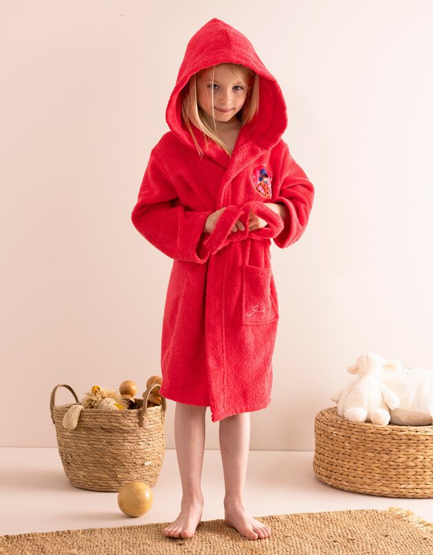 Peignoir de bain enfant Miraculous®, éponge coton - 380g/m2 (rose)