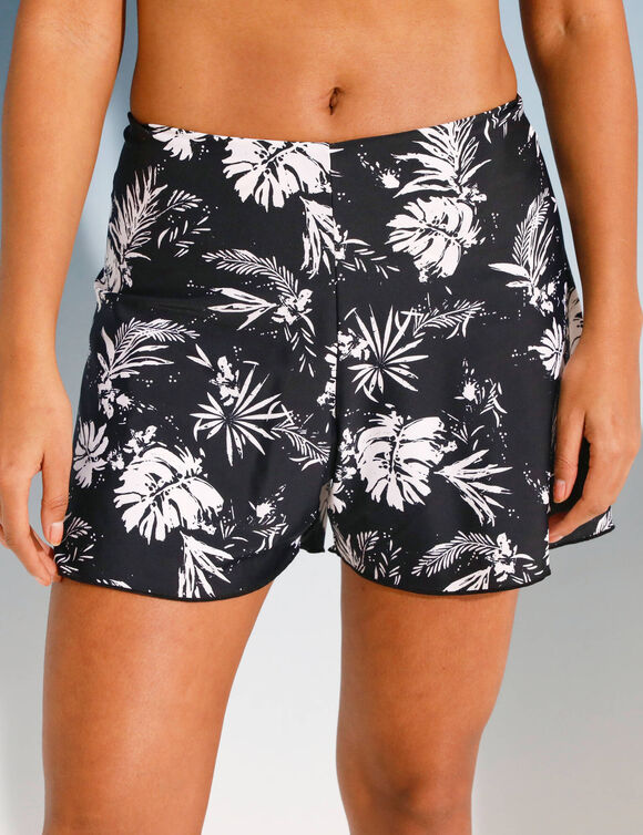 Short de bain flottant imprim&eacute; Tabika (noir / beige)