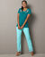 Broek met landelijke print onderaan - katoenjersey (aqua) Broek met landelijke print onderaan - katoenjersey (aqua)
