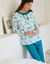 Pyjama femme imprimé "coeurs" (émeraude)