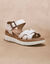 Sandalen met sleehak en riempjes, comfortabele breedte (beige)