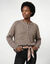 Pull col tunisien boutonn&eacute; &agrave; manches marteau (taupe chin&eacute;)