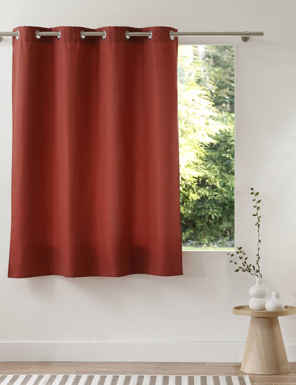 Isolerend gordijn met fleece achterkant en oogjes (terracotta)