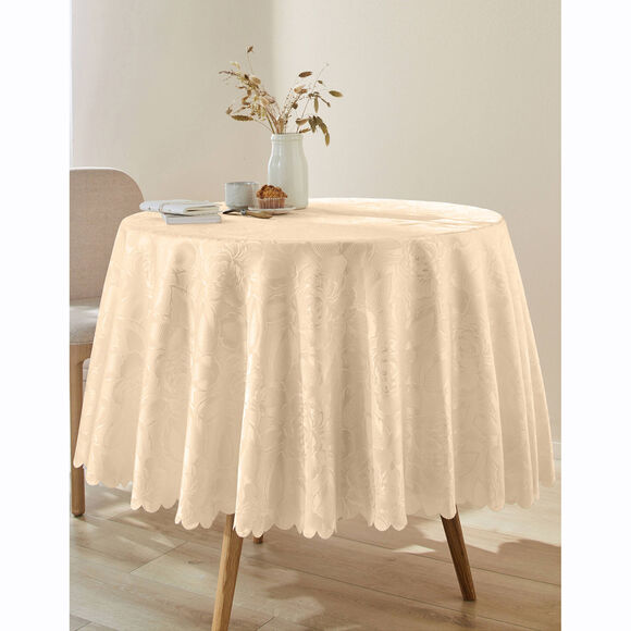 Nappe jacquard damass&eacute; (vanille)