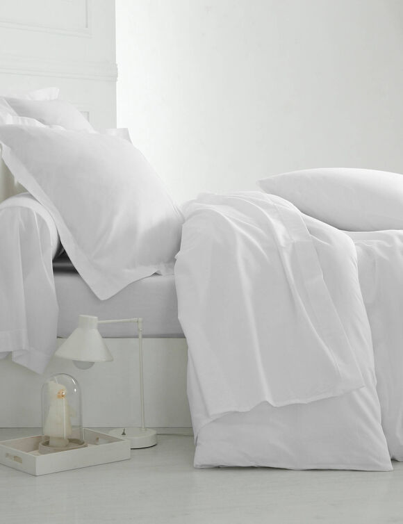 Linge de lit uni - polyester-coton 57 fils/cm&sup2; (blanc)