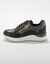 Leren sneakers met doorloopzool (zwart)