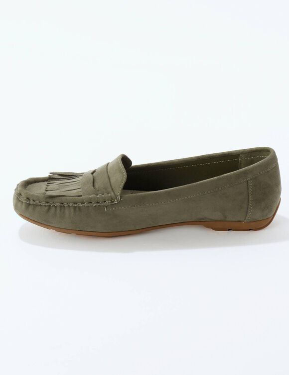 Mocassins souples textile microfibre (kaki)