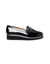 Slip-ons met sleehak, franjes en kwastjes - luipaard/bruin (zwart)