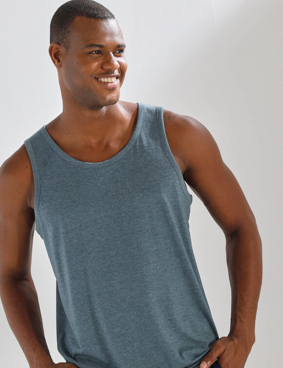 D&eacute;bardeur uni col rond (azur chin&eacute;)