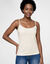 Effen tanktop met dunne bandjes, biologisch katoen** (ecru)