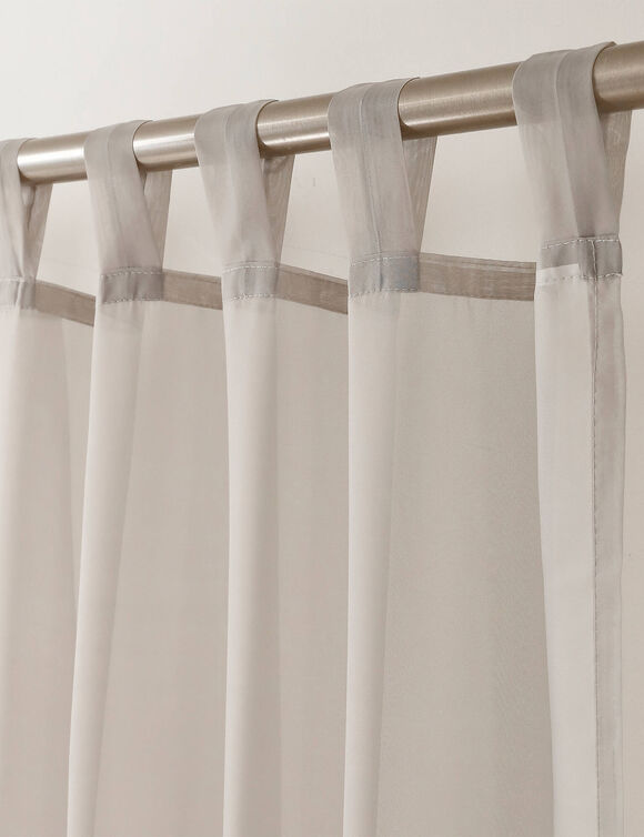 Panneau voile uni finition pattes (gris perle)