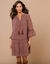 Robe en voile imprimé (chocolat / beige)