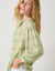 Bloes in flanel met ruitenprint, 7/8-mouwen (groen / ecru)