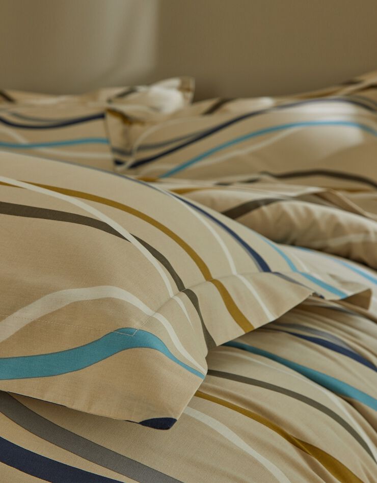 Linge de lit Serpentins en coton imprimé (sable)
