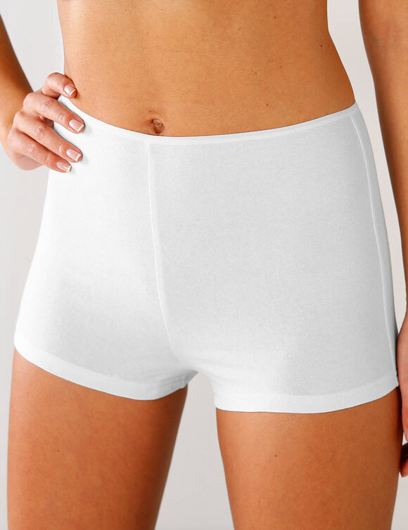 Boxer en coton extensible uni &ndash; Lot de 10  (blanc / noir)