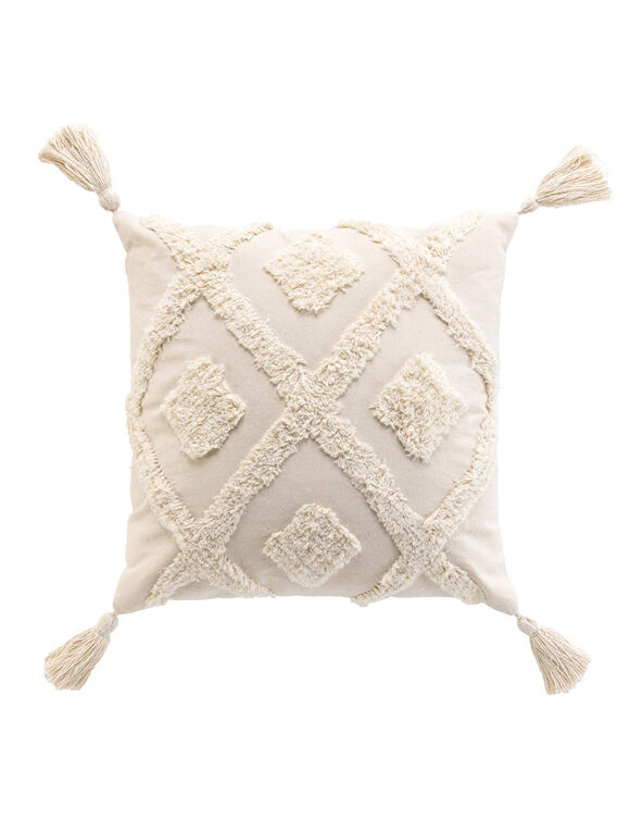 Coussin losanges tuftés (naturel)