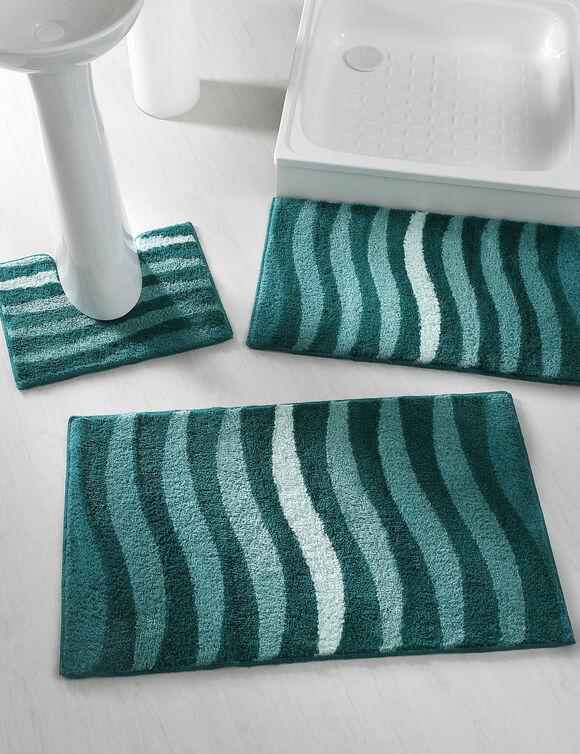 Tapis de bain zèbre très moelleux (lagon)