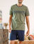 Pyjama short jersey coton manches courtes (kaki / marine)