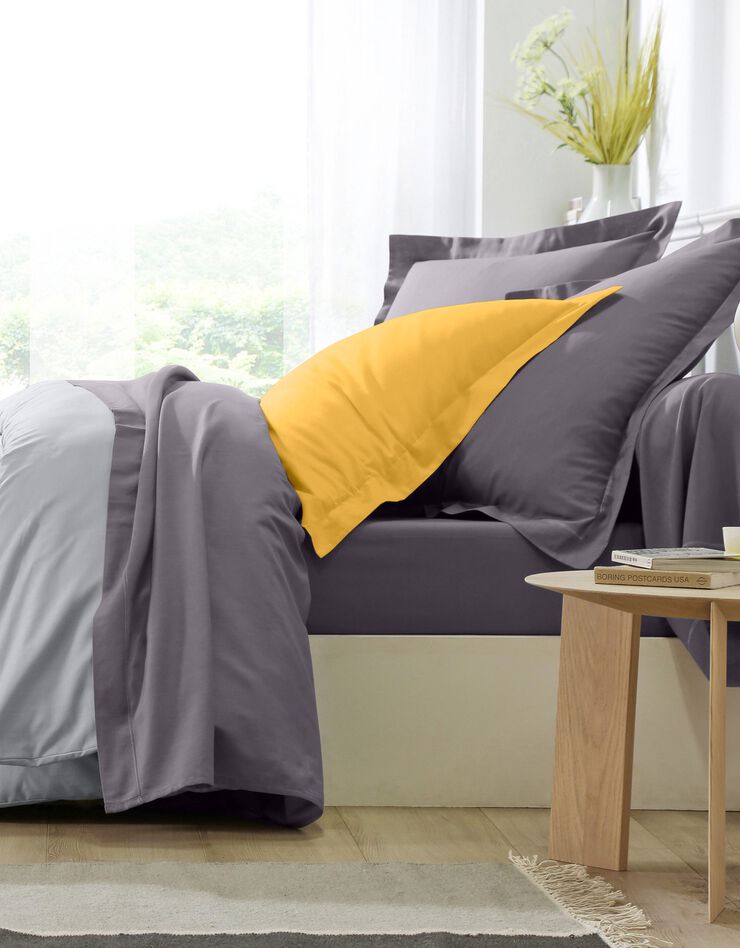 Linge de lit uni coton (anthracite)
