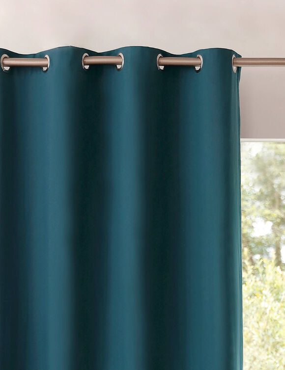 Rideau occultant bachette uni (bleu)