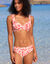 Bas de maillot de bain forme midi imprimé Linao (grenadine / écru)