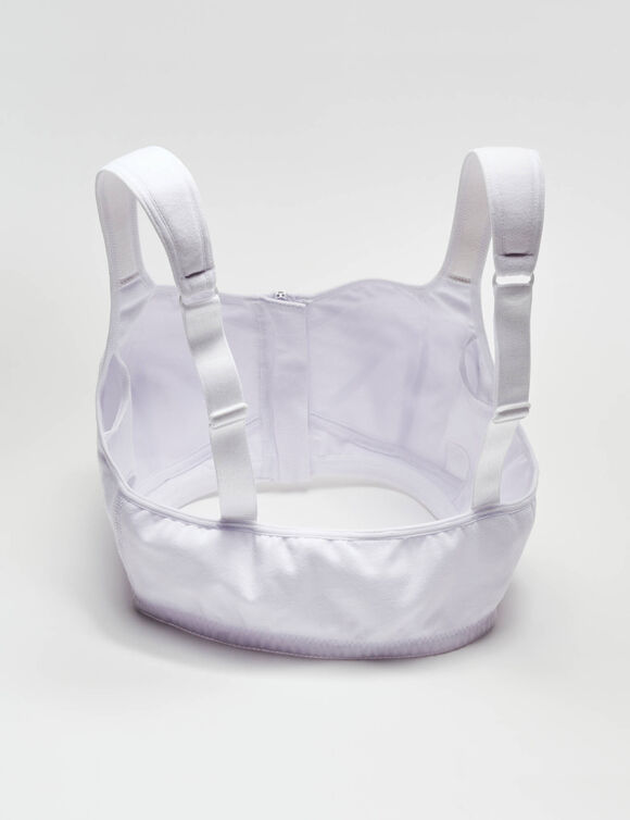 Soutien-gorge post-opératoire zippé devant - sans armatures (blanc)