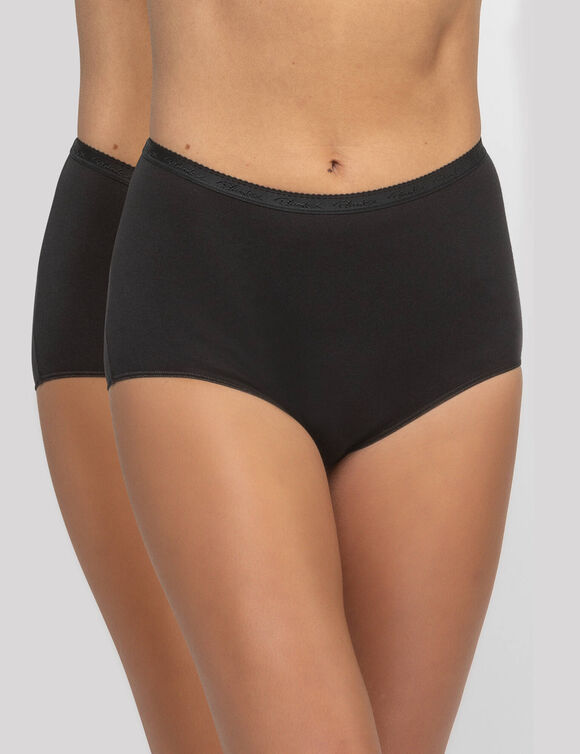 Culotte coton biologique(**) forme midi - lot de 2 (noir)
