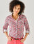 Bloes met bloemenprint (wit / rood)