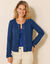 Vest in tricot met goudkleurige knopen (felblauw)