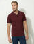 Effen polo in piqu&eacute;tricot met korte mouwen (bordeaux)