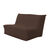 Housse canap&eacute; BZ coton bachette uni matelass&eacute; (chocolat)