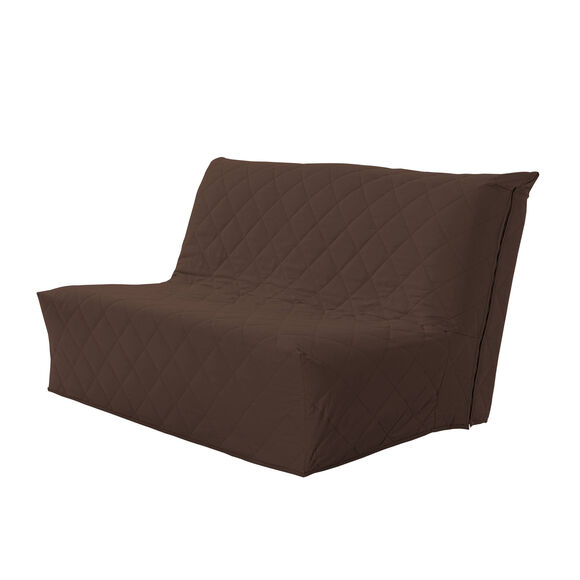 BZ-hoes van effen gematelasseerd Bachette-katoen (chocolade)