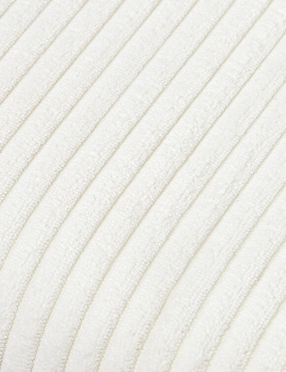 Cube de rangement pliable, velours côtelé (blanc)