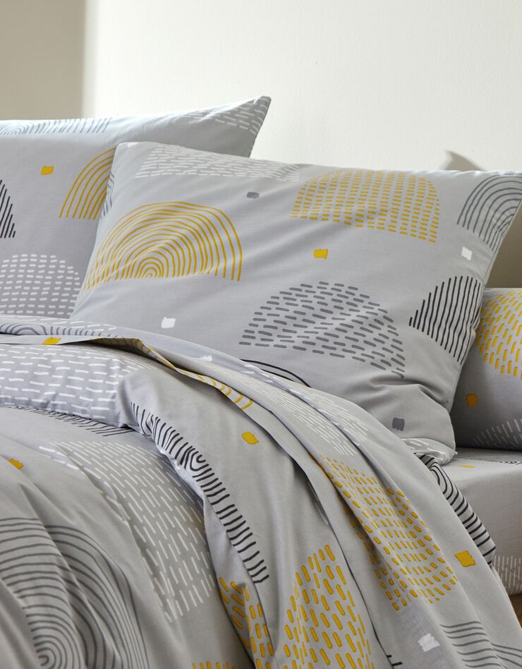 Parure de lit Emilie - coton, gris / jaune Parure de lit Emilie - coton, gris / jaune, hi-res image number 1