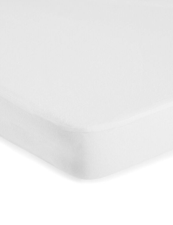 Matrasbeschermer in molton met ondoorlatende coating in polyurethaan, hoes 30 cm (wit)