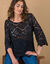 Top macramé à écailles, manches pagodes (noir) Top macramé à écailles, manches pagodes (noir)