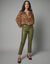 Blouse en voile imprim&eacute; (chocolat / vert)