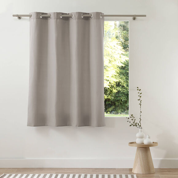 Rideau isolant uni envers polaire finition oeillets (beige)
