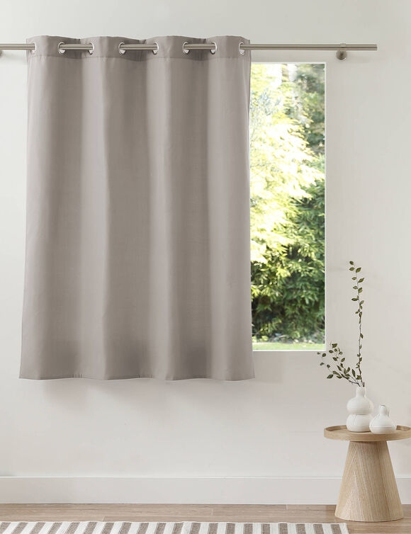 Isolerend gordijn met fleece achterkant en oogjes (beige)