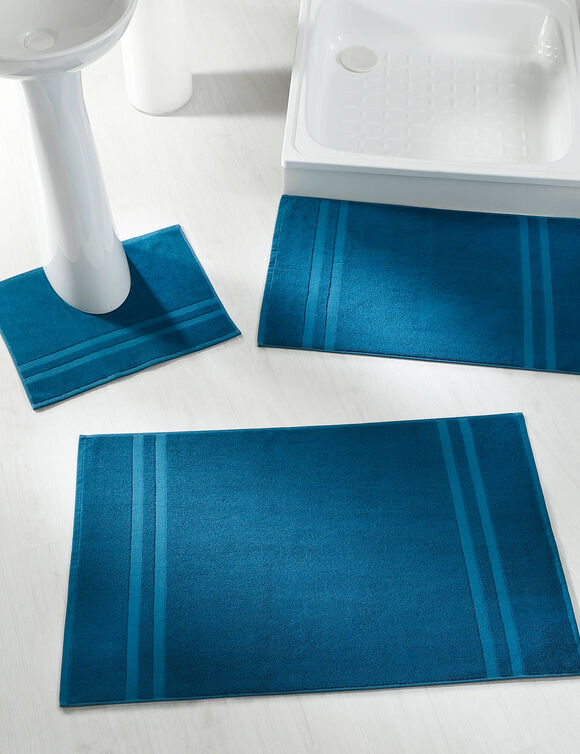 Tapis de bain "sèche-vite" (bleu paon)