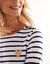 Marine-T-shirt met goudkleurig hartborduursel (wit / marine)