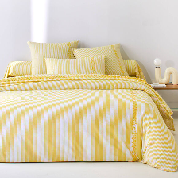 Bedlinnen Faustine, in bedrukt katoen (geel)