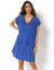 Robe macram&eacute;, cr&eacute;pon coton (bleu dur)