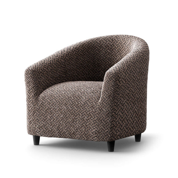 Housse bi-extensible microfibre gaufr&eacute;e graphique pour fauteuil cabriolet (chocolat)