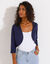 Effen bolero met 3/4-mouwen (marine)