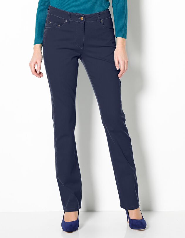 Rechte stretchbroek (marine)