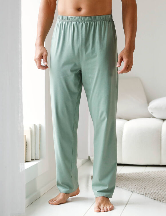 Pantalon pyjama coton uni (groen)