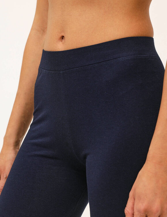 Effen 3/4-legging in stretchtricot (marine)