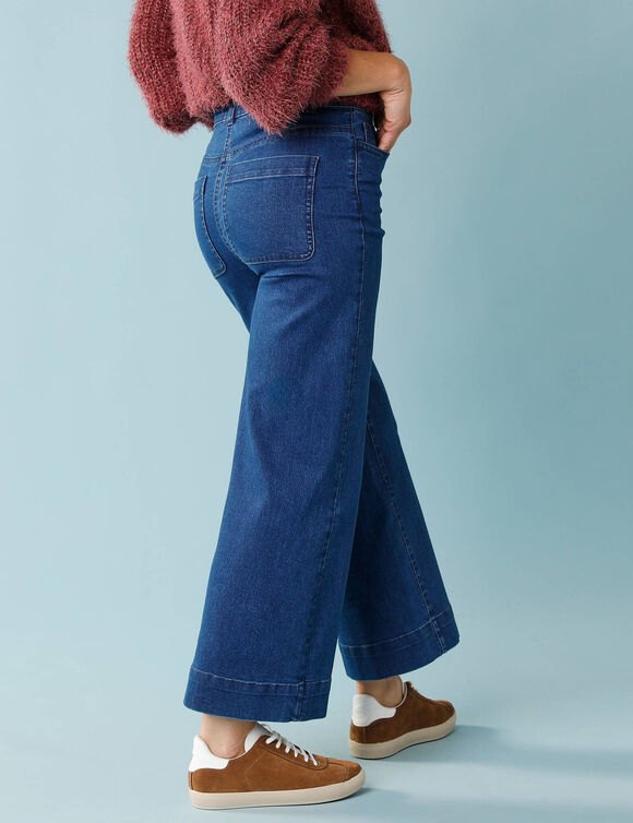 Jean taille haute Sp&eacute;cial Petites entrej. 65 cm, coupe large 7/8&egrave;me (stone)