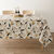 Tafelzeil met natuurlijke print (beige / zwart)
